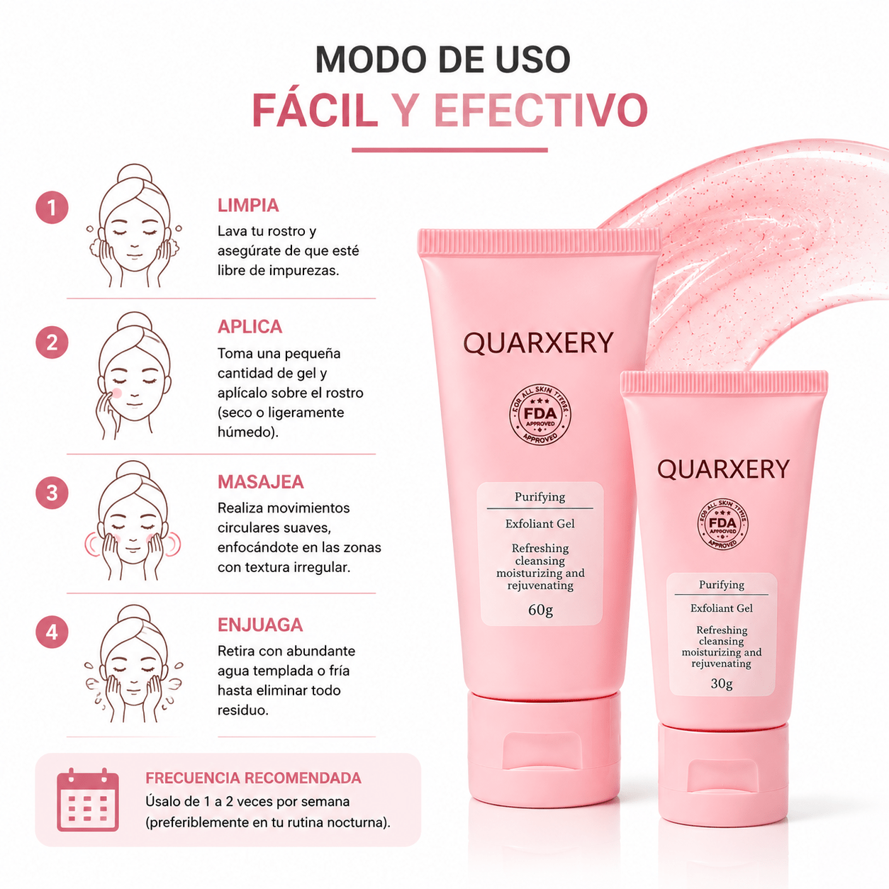 Duo Kit Quarxery Gel Exfoliante Purificante 80g 30g Renovacion Cutanea Zivanne