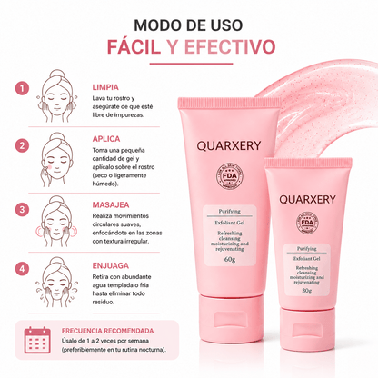 Duo Kit Quarxery Gel Exfoliante Purificante 80g 30g Renovacion Cutanea Zivanne