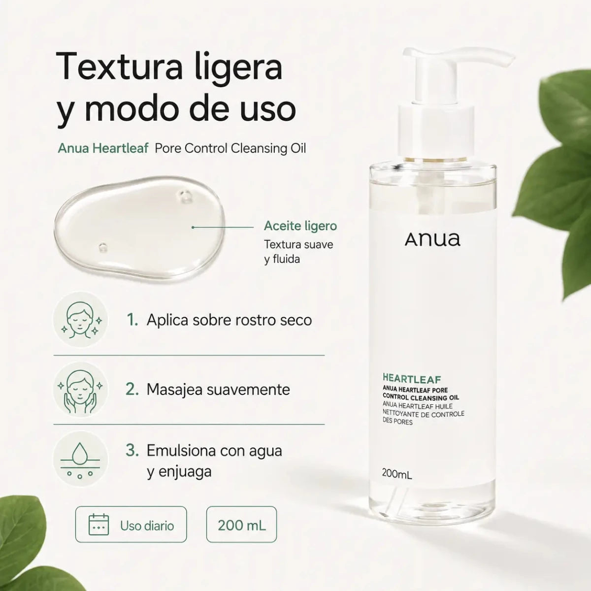 Anua Heartleaf Cleansing Oil aceite limpiador facial 200ml