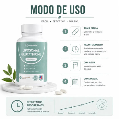 Liposomal Glutathione Capsules Suplemento Antioxidante Zivanne