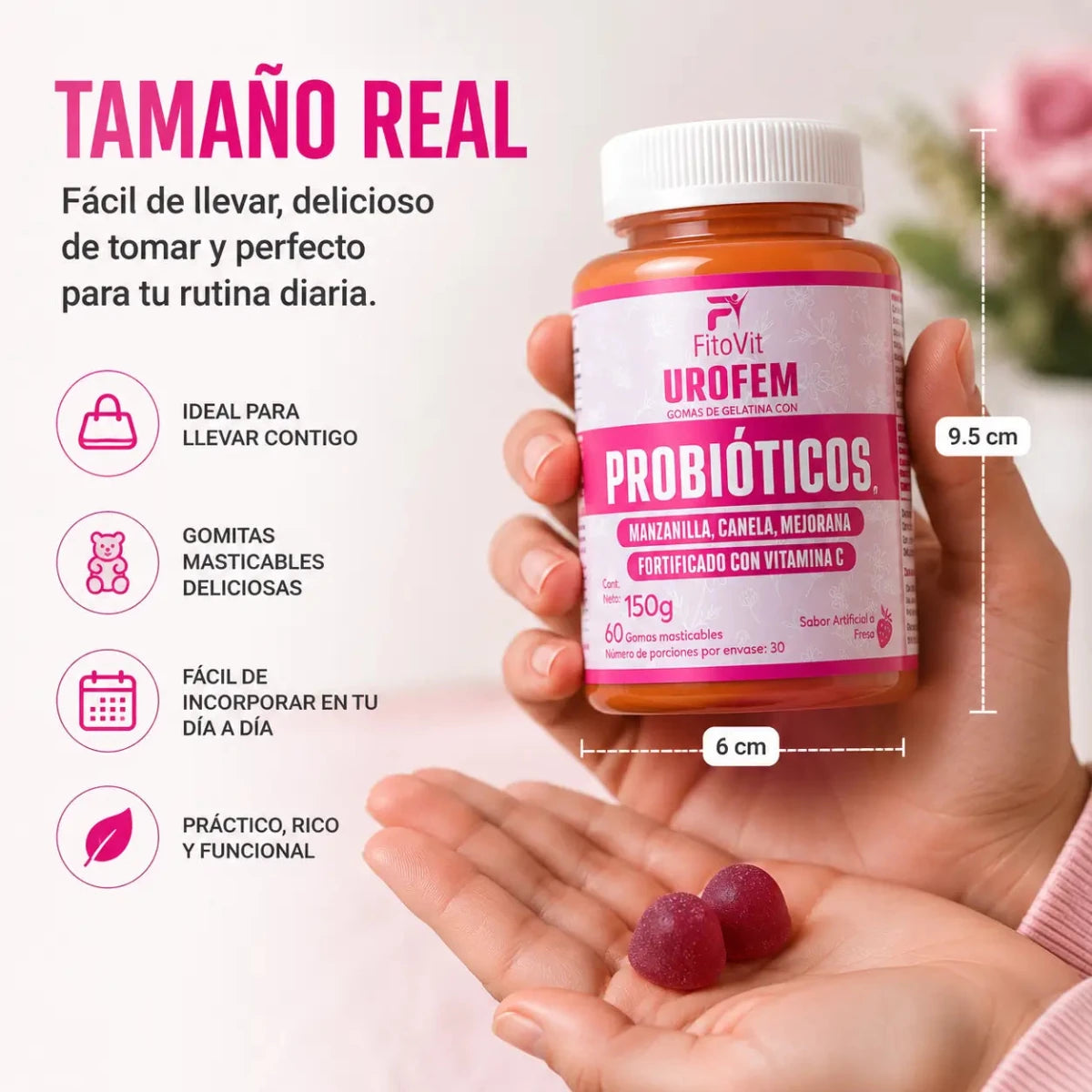 Urofem Probióticos Fitovit 60 gomitas masticables Zivanne