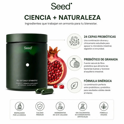Seed DS-01 Daily Synbiotic Probiotico y Prebiotico 60 Capsulas Zivanne