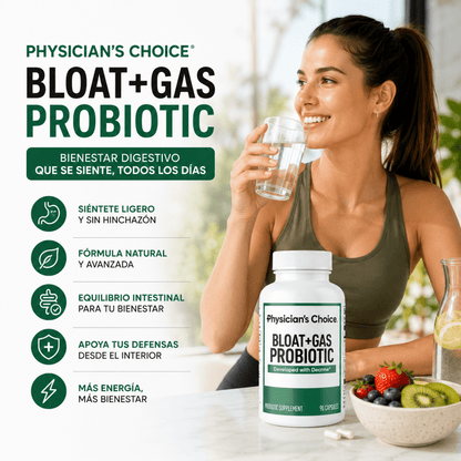 Physicians Choice Bloat + Gas Probiotic Probioticos y Enzimas Digestivas Zivanne