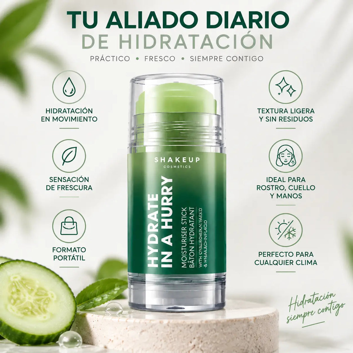 Arsekum, Hydrate in a Hurry, Stick Hidratante Facial Portátil, 10 ml