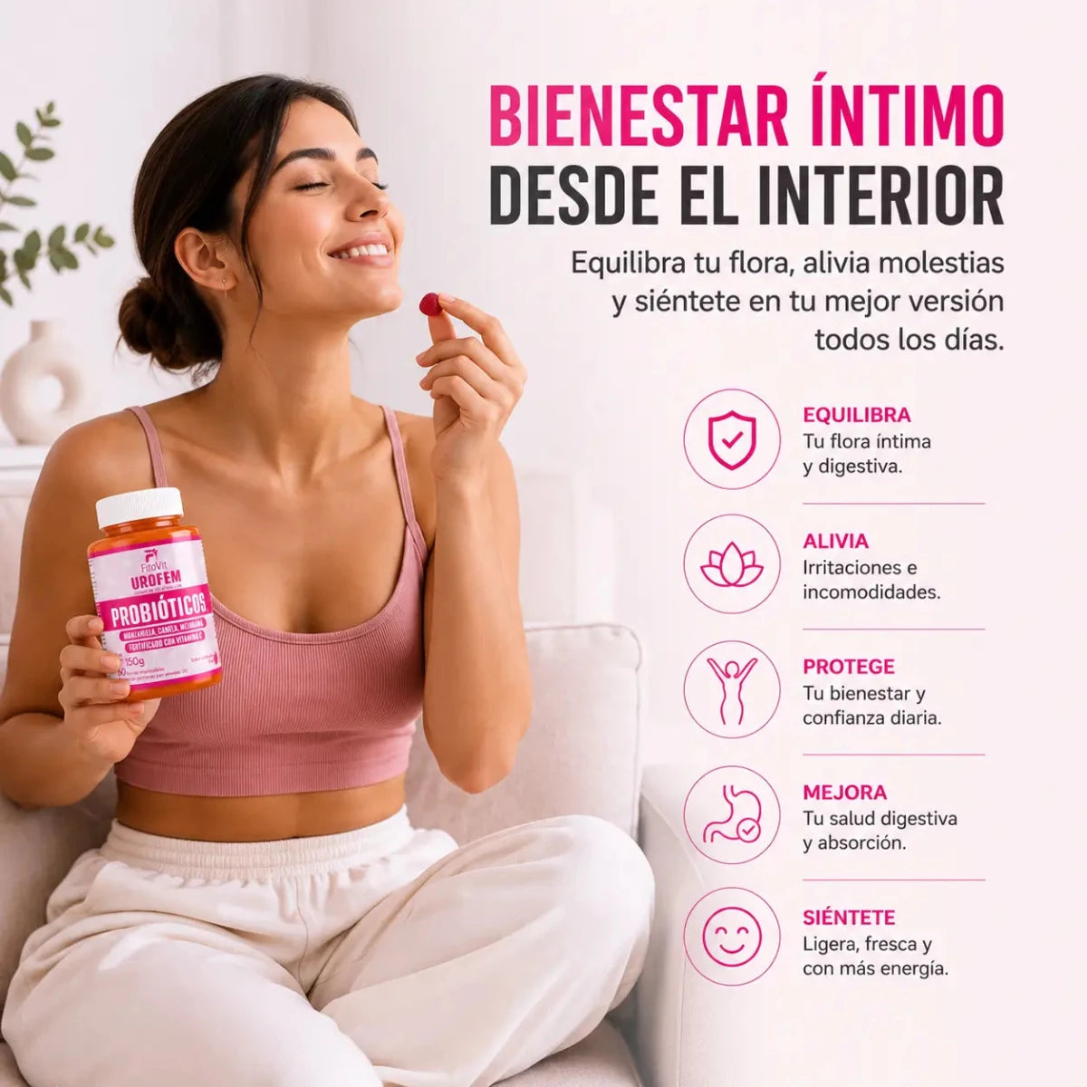 Urofem Probióticos Fitovit 60 gomitas masticables Zivanne