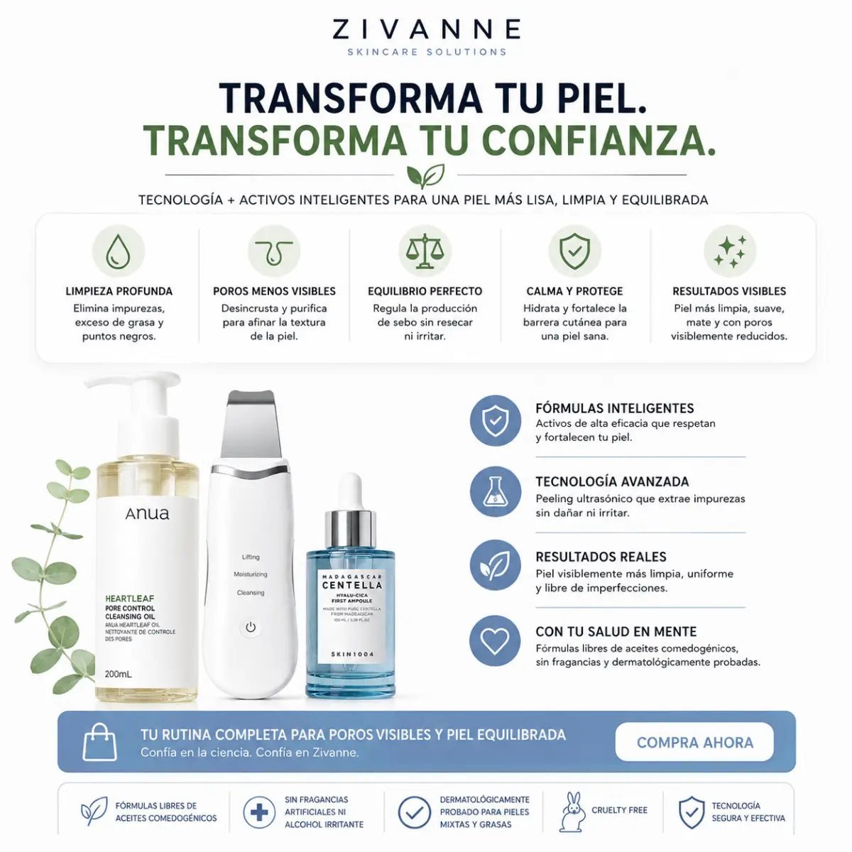 Kit para Piel Mixta a Grasa: Limpieza e Hidratación Facial - Zivanne