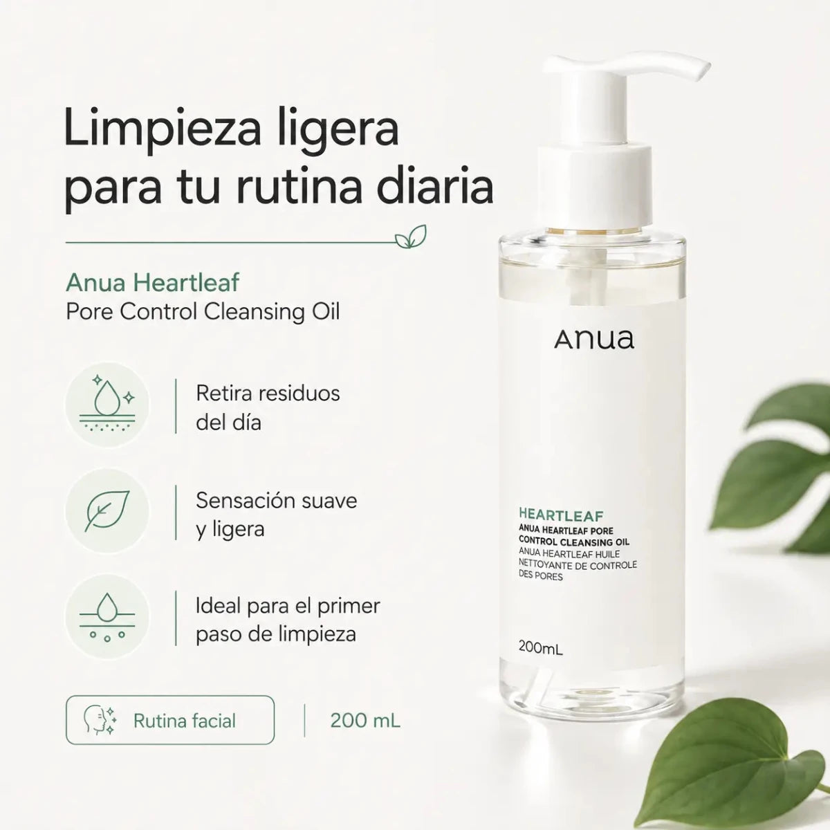 Anua Heartleaf Cleansing Oil aceite limpiador facial 200ml