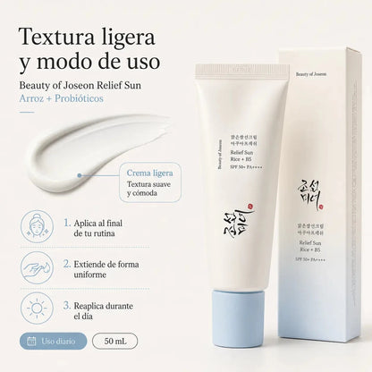 Beauty of Joseon Relief Sun : Rice + Probiotics SPF50+ PA++++ (50ml) - Zivanne
