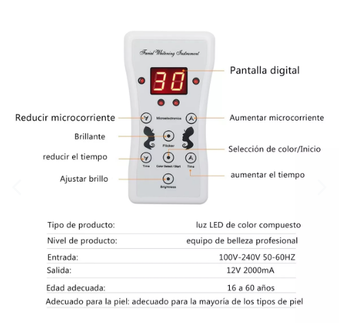 Máscara Facial LED Rejuvenecedora