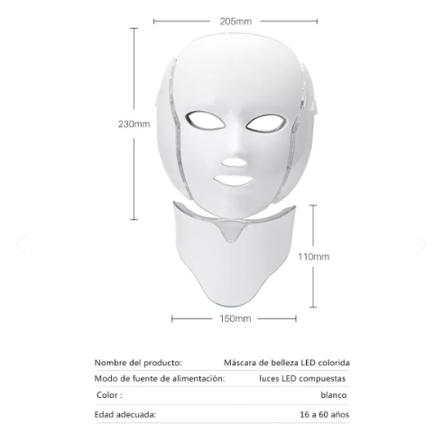 Máscara Facial LED Rejuvenecedora