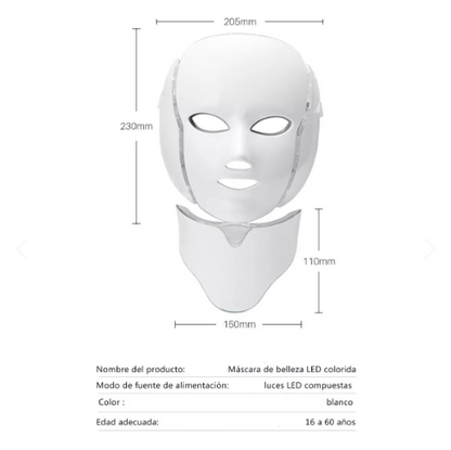 Máscara Facial LED Rejuvenecedora