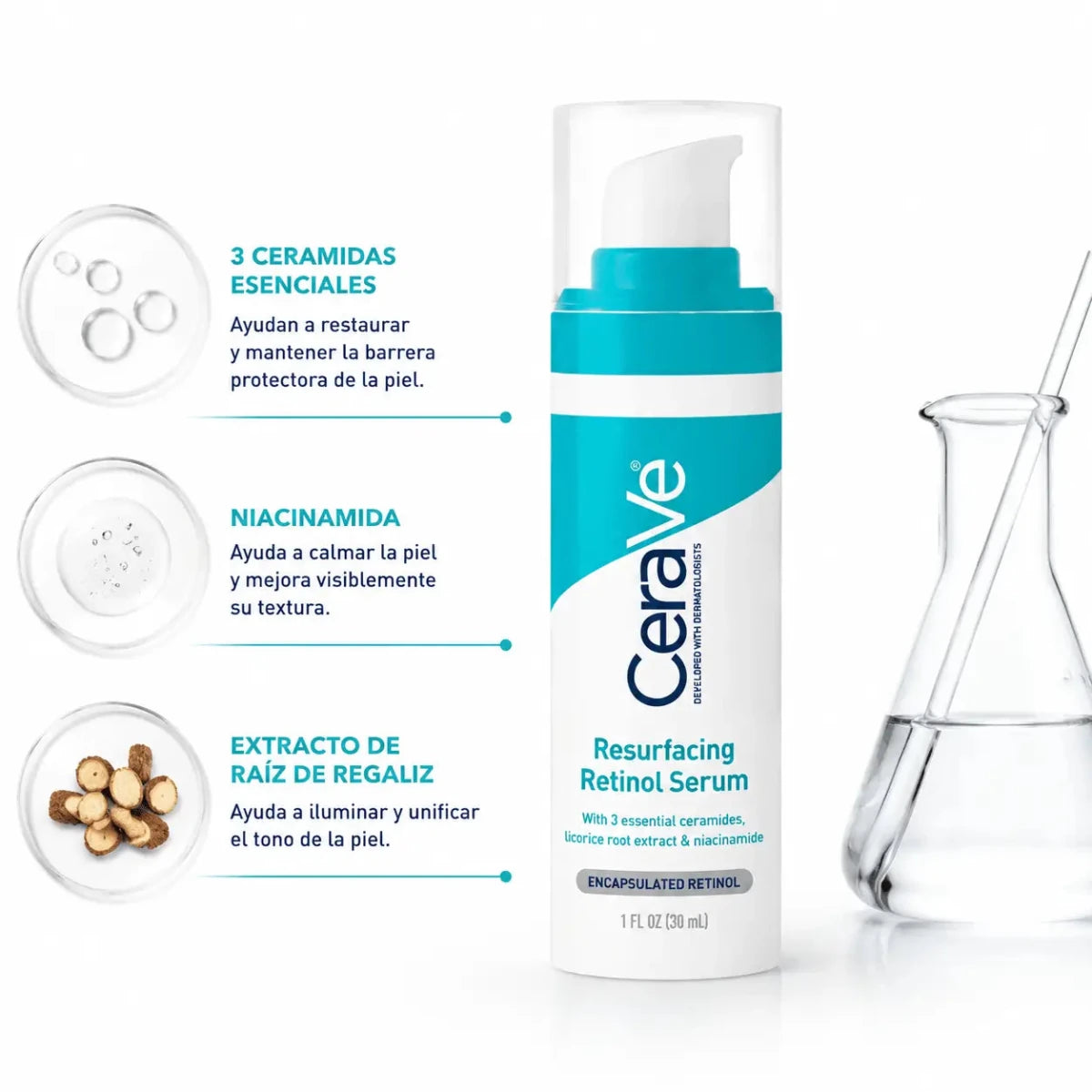 CeraVe Resurfacing Retinol Serum 30ml Serum Facial Renovador Zivanne