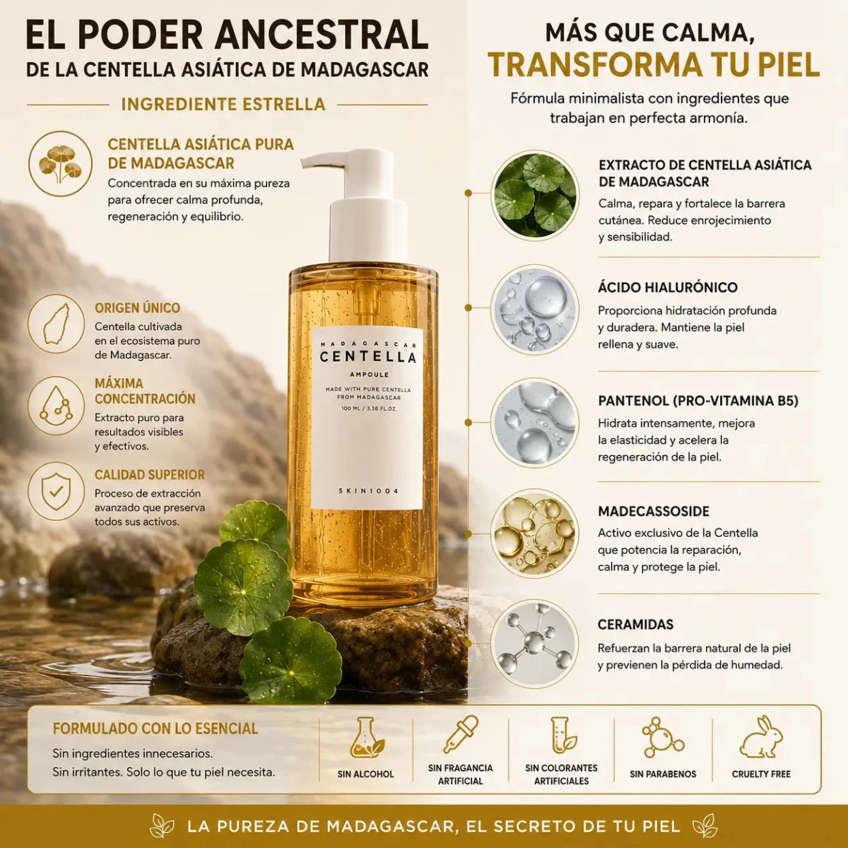 Sérum SKIN1004 Madagascar Centella Ampoule 100 Centella Asiática Zivanne