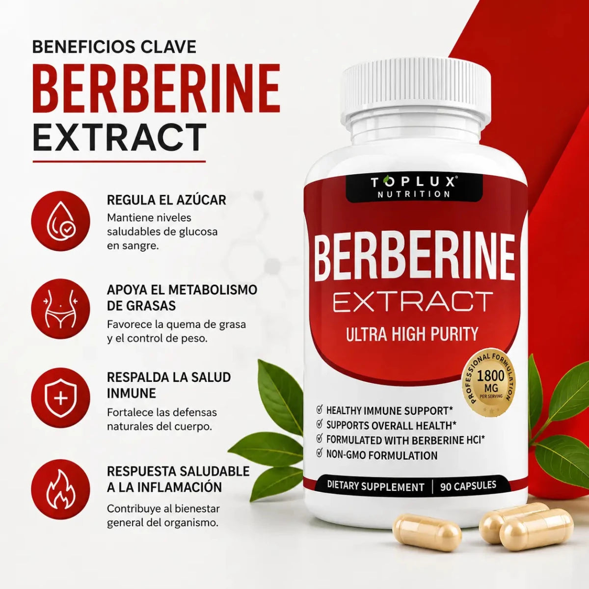 Toplux Nutrition Berberine Extract Suplemento Nutricional Botanico Zivanne