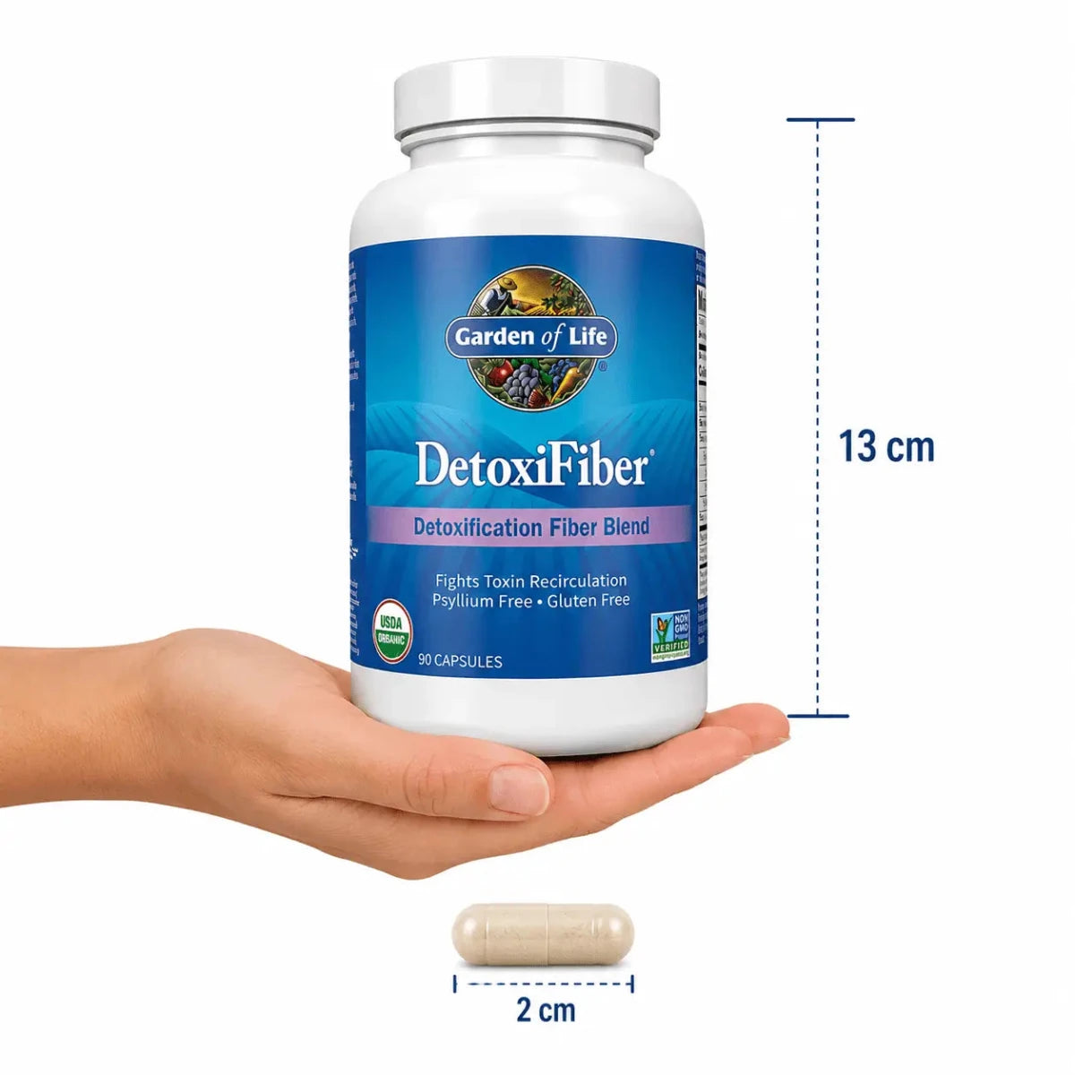 Garden of Life DetoxiFiber 90 Capsulas Fibra Organica Digestiva Zivanne