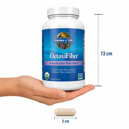 Garden of Life DetoxiFiber 90 Capsulas Fibra Organica Digestiva Zivanne
