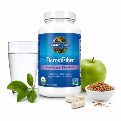 Garden of Life DetoxiFiber 90 Capsulas Fibra Organica Digestiva Zivanne