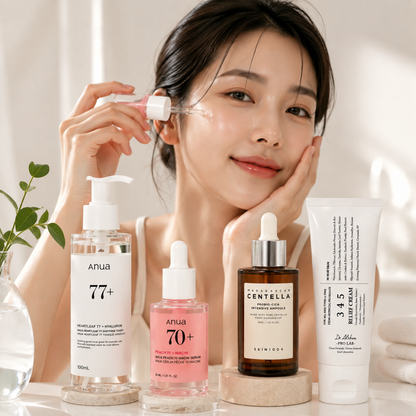 Zivanne, Kit Protocolo Textura y Barrera Glass Skin, Rutina de Cuidado Facial K-Beauty, Set de 4 Piezas