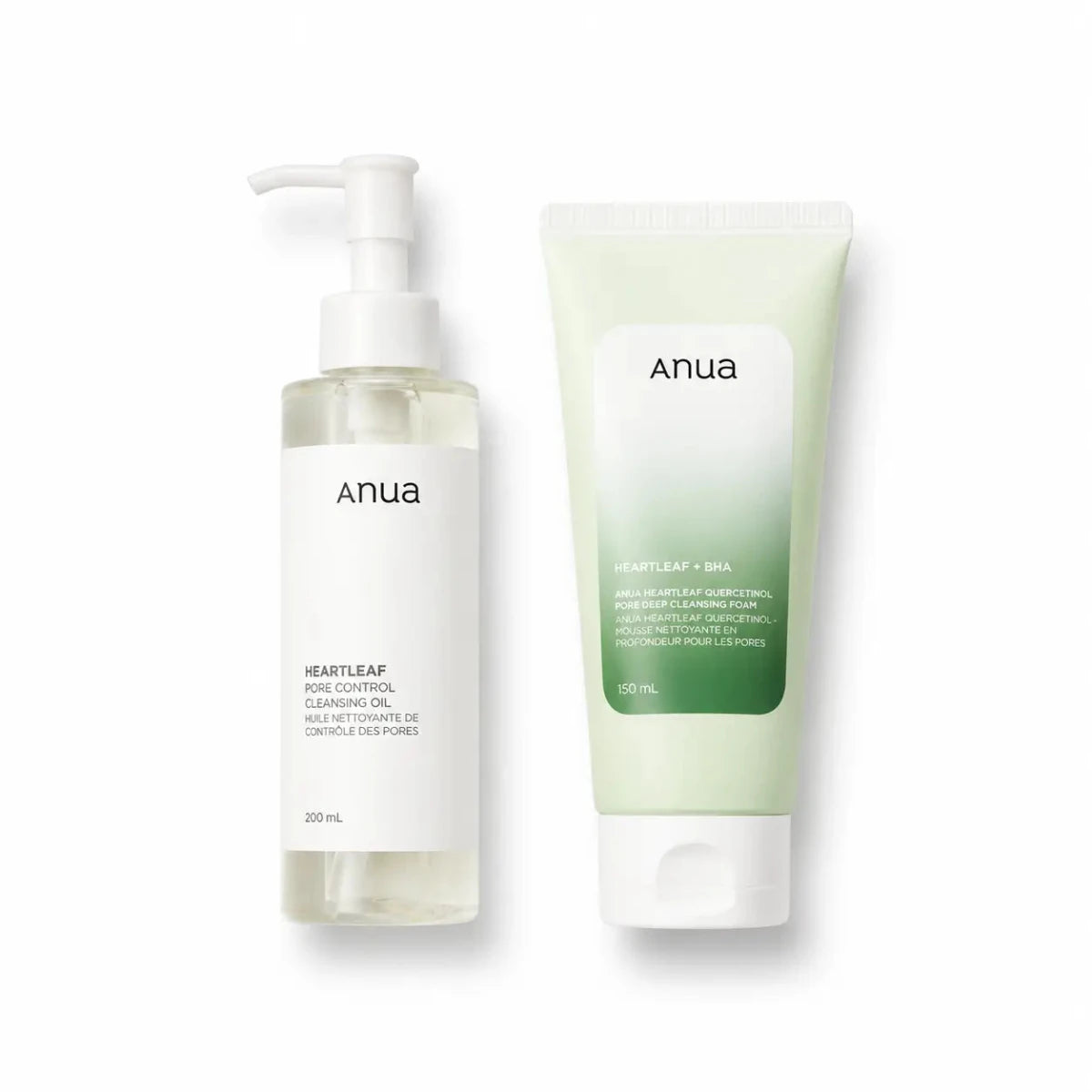 Kit de Doble Limpieza Coreana Anua aceite limpiador y espuma facial