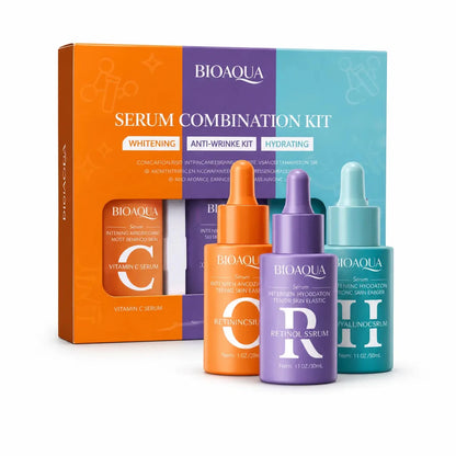 Zivanne Kit de Sérums Faciales con Vitamina C Retinol y Ácido Hialurónico