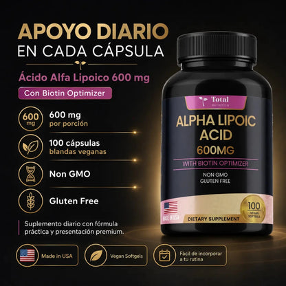 Ácido Alfa Lipoico Total Health Suplemento Antioxidante Zivanne