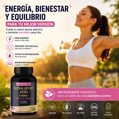 Ácido Alfa Lipoico Total Health Suplemento Antioxidante Zivanne