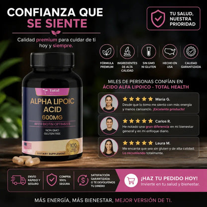 Acido Alfa Lipoico Total Health – Suplemento Antioxidante - Zivanne