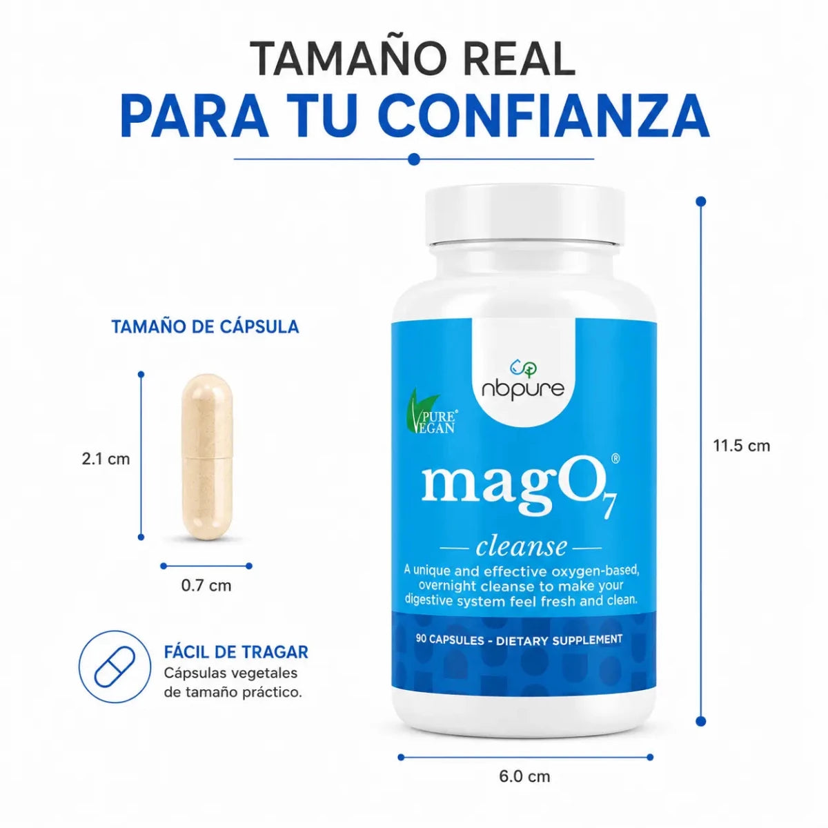 NBPURE Mag07 Cleanse 90 Capsulas Suplemento de Magnesio Zivanne