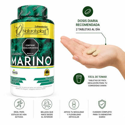 Colágeno Marino Naturalsplast con Cúrcuma y Romero 100 tabletas Zivanne