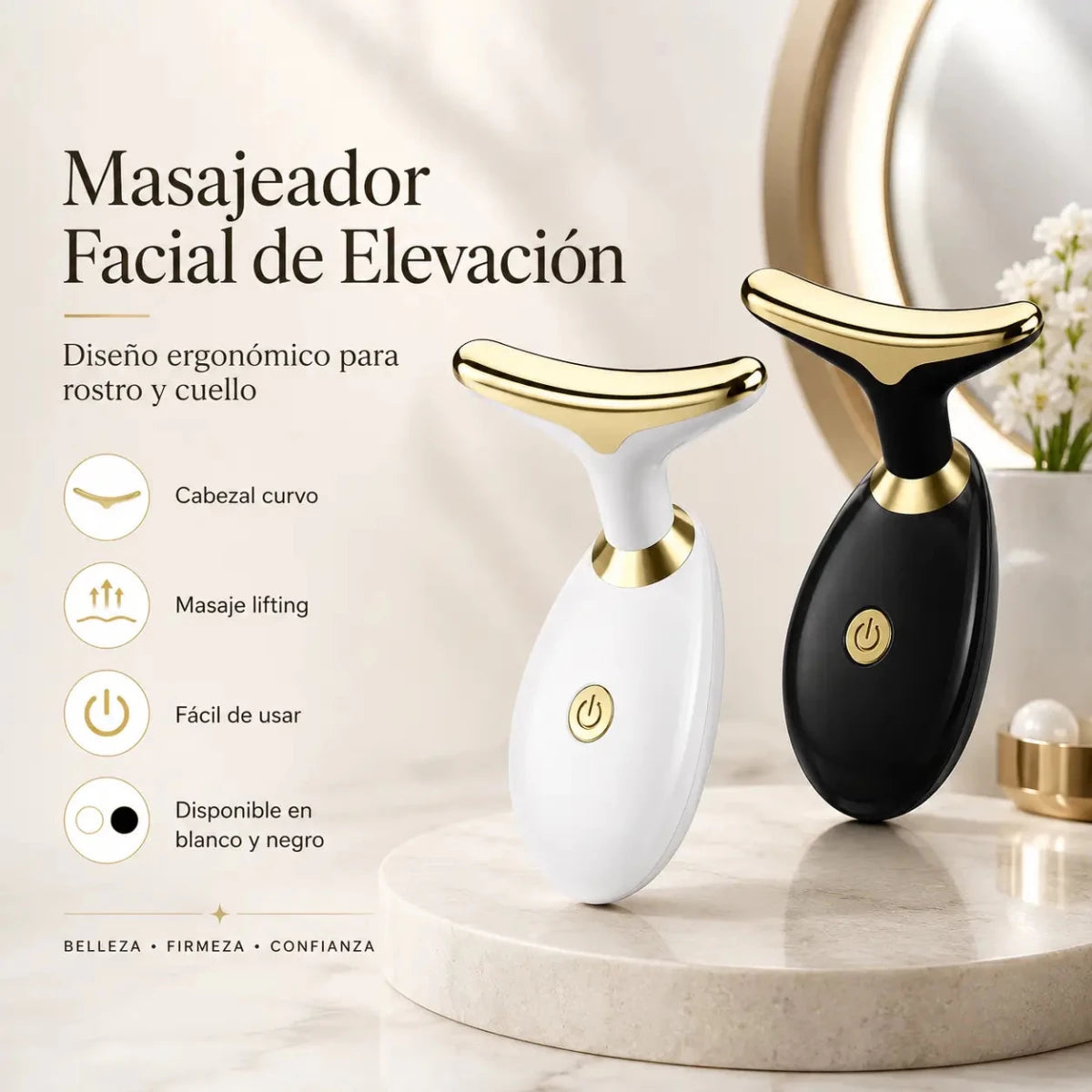 Zivanne Masajeador Facial Ergonómico dispositivo de cuidado cosmético