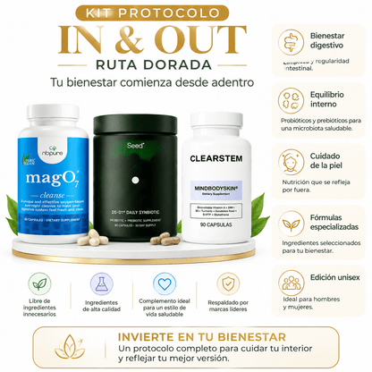 Kit Protocolo In & Out Ruta Dorada Unisex Rutina de Bienestar Zivanne