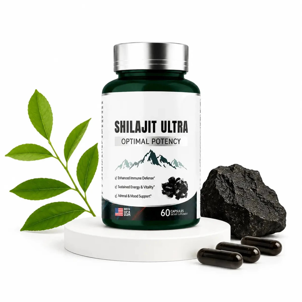 Shilajit Ultra Optimal Potency (60 Cápsulas) – Suplemento Mineral - Zivanne