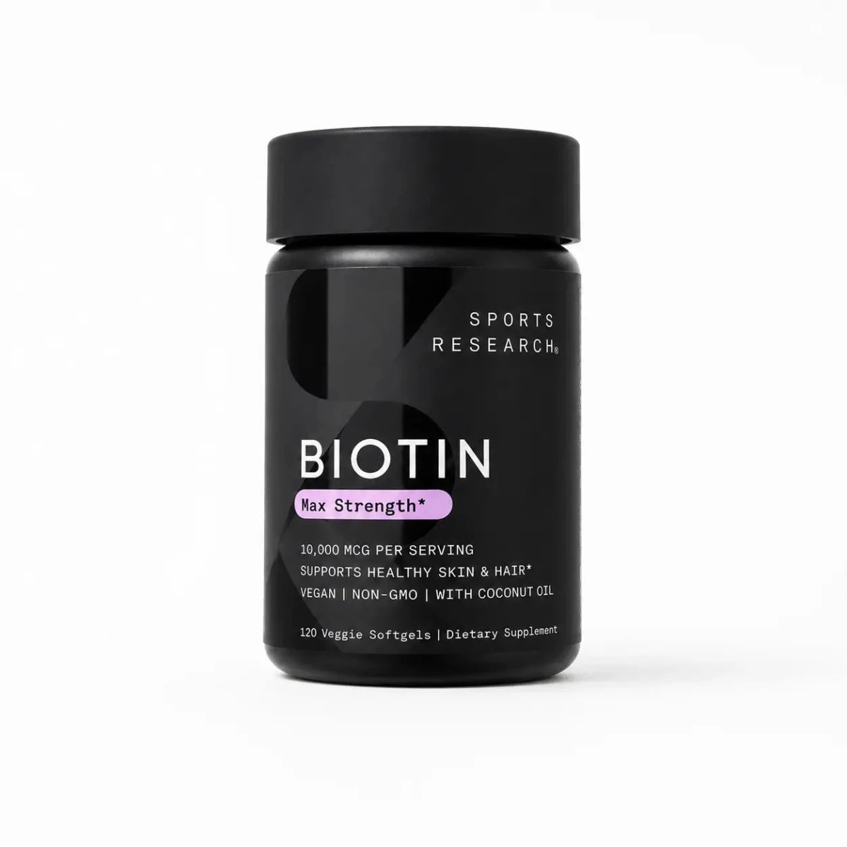 Sports Research Biotin 10.000 mcg con Aceite de Coco 120 cápsulas Zivanne