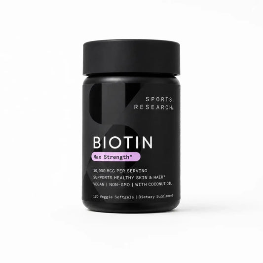 Sports Research Biotin 10.000 mcg con Aceite de Coco 120 cápsulas Zivanne