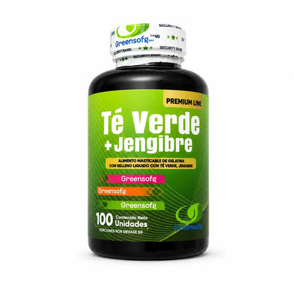 Té Verde + Jengibre Greensoftg cápsulas blandas suplemento dietario Zivanne