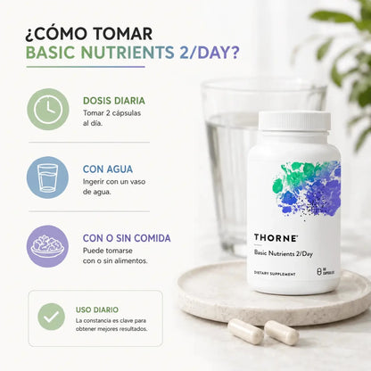 Thorne Basic Nutrients 2/Day Multivitaminico Avanzado 60 Capsulas Zivanne