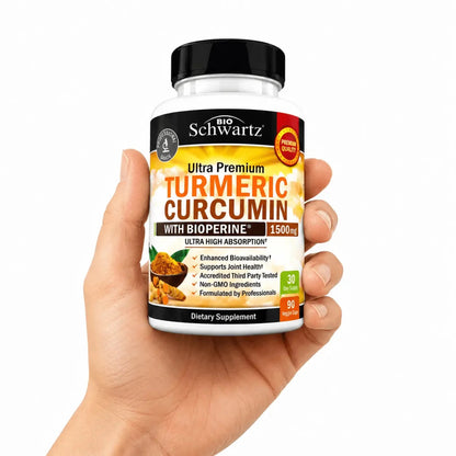 BioSchwartz Turmeric Curcumin con BioPerine 1500mg 90 Capsulas Cúrcuma Zivanne